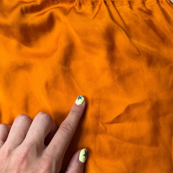 Free People Orange Lace Trim Mini Skirt Size Medium - Picture 5 of 5